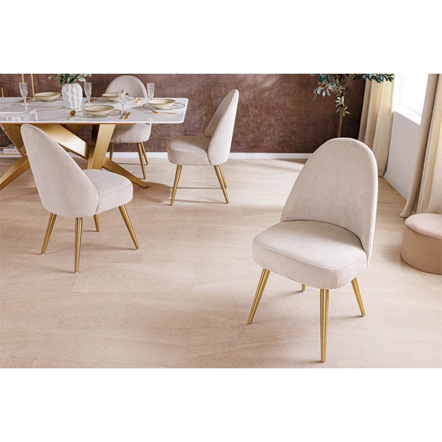 Scaun dining bej din poliester Mia Casa