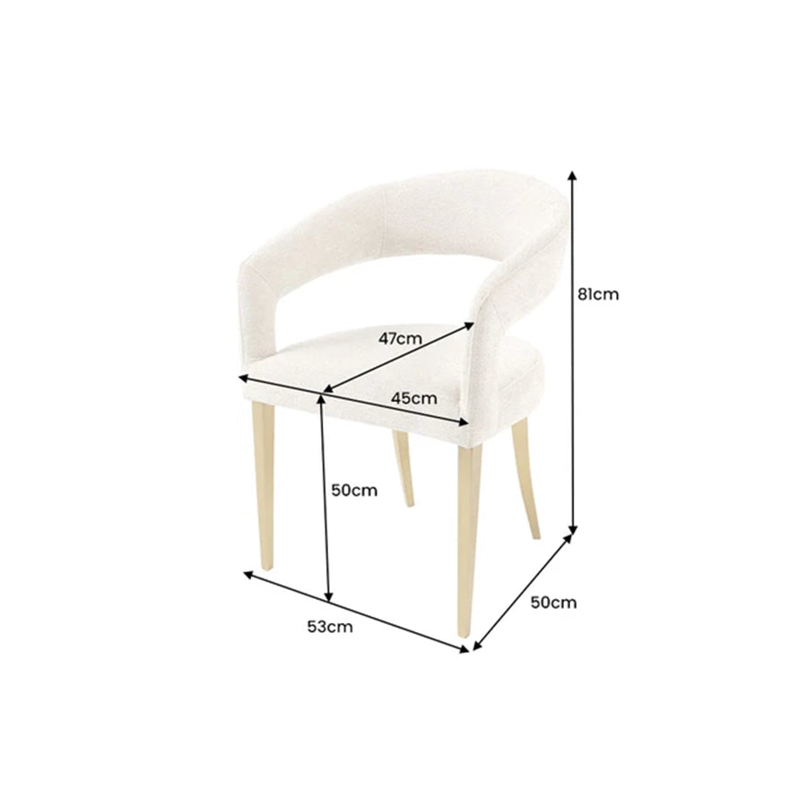 Scaun dining bej din textil Boutique
