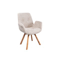 Scaun dining bej rotativ din material buclat Baltic