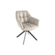 Scaun dining bej rotativ din piele Papillon