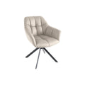 Scaun dining bej rotativ din piele Papillon