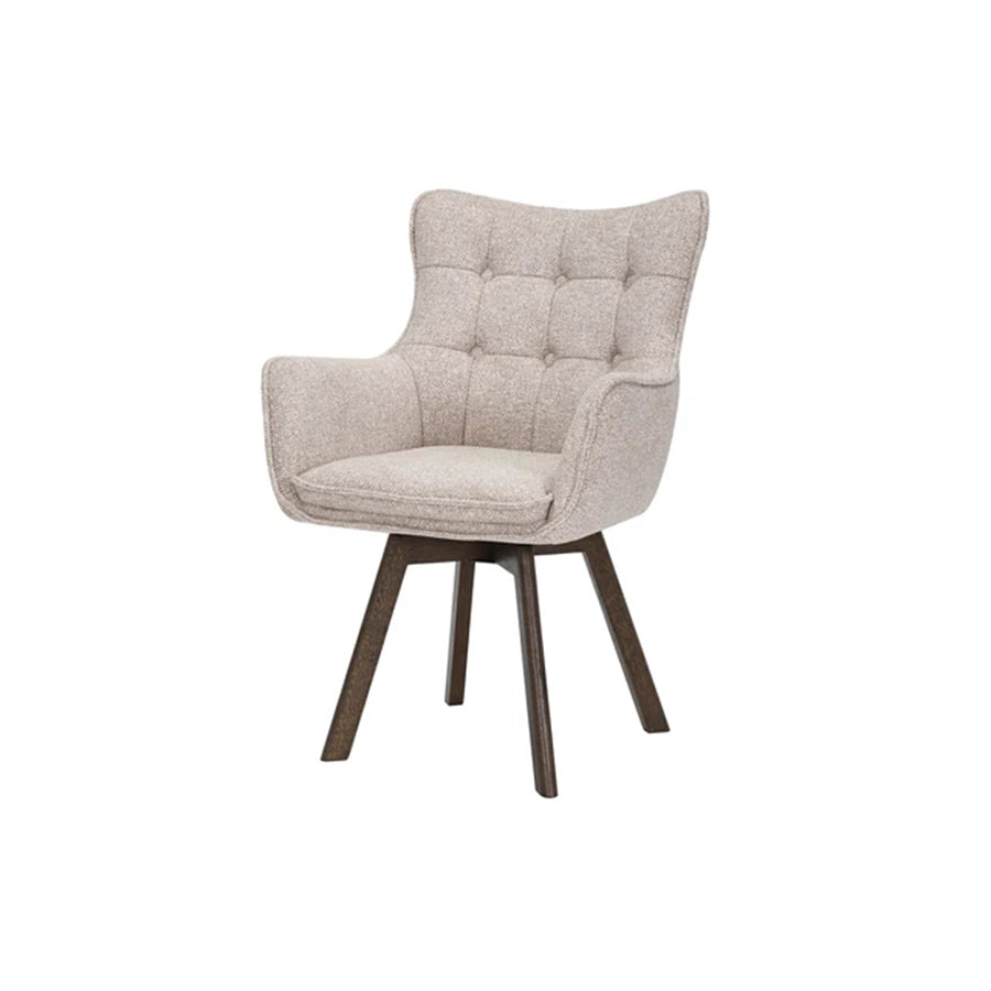 Scaun dining bej rotativ din poliester Thor