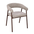 Scaun dining bej sand cu picioare cu aspect de nuc Trevi