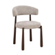 Scaun dining bej sand si picioare cu aspect de nuc Durres