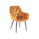Scaun dining galben din catifea Milano