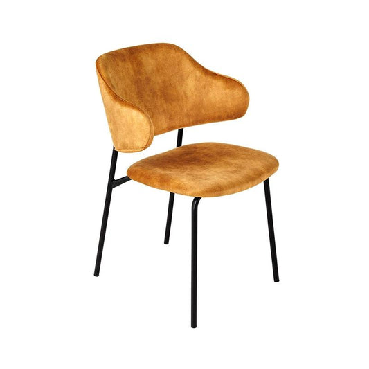 Scaun dining galben din catifea Tracy Invicta Interior - Poetic Store