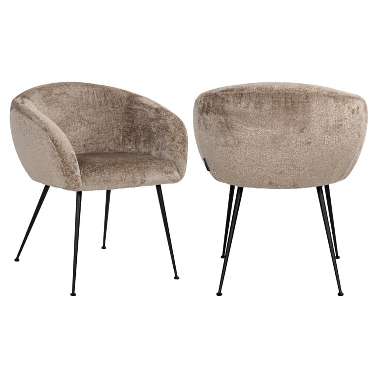 Scaun dining grej din chenille Ruby