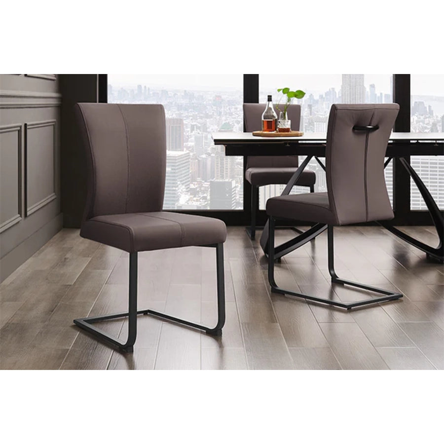 Scaun dining grej din piele Samson