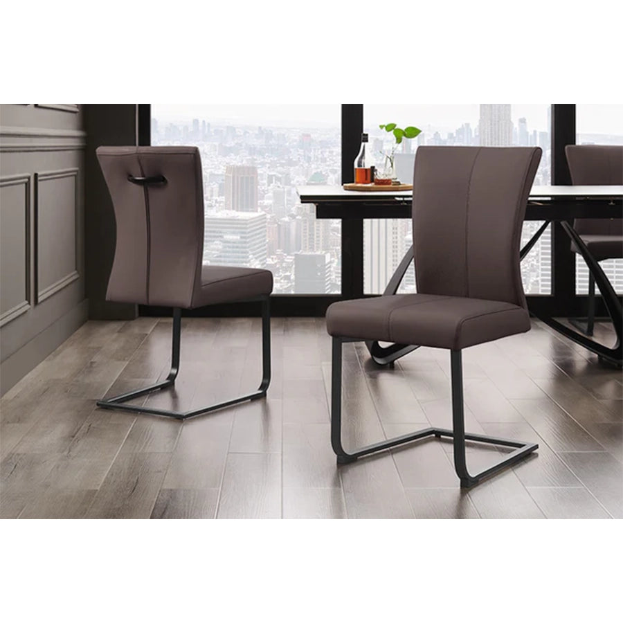 Scaun dining grej din piele Samson