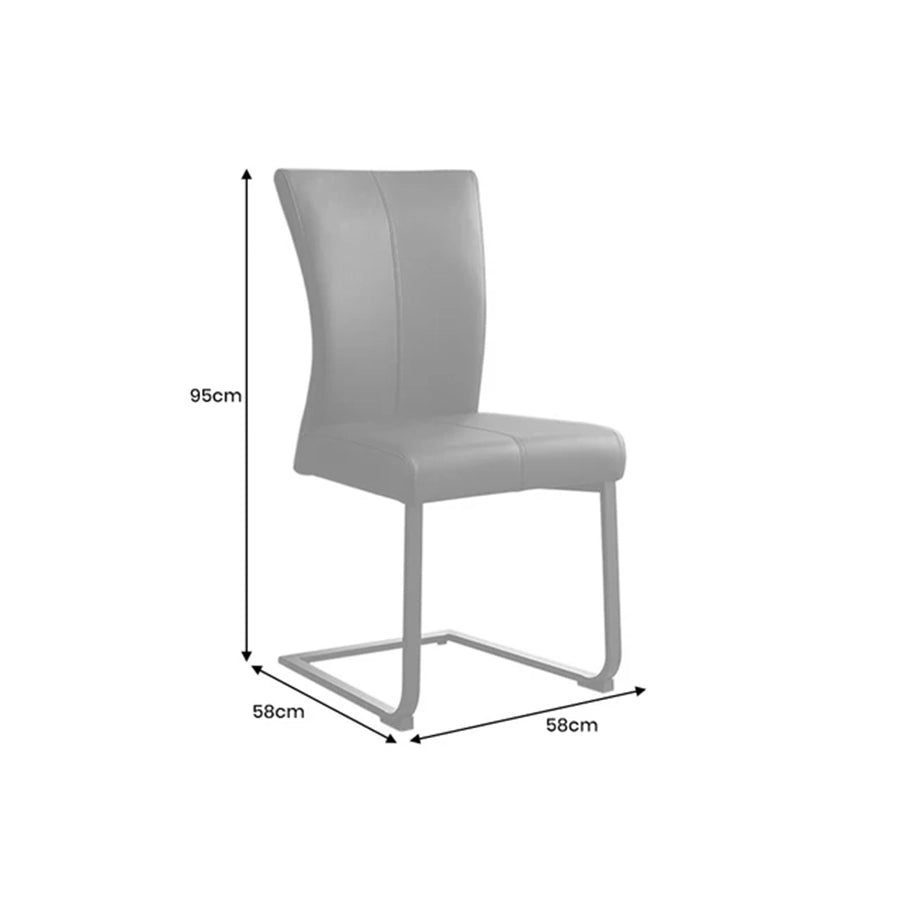 Scaun dining grej din piele Samson