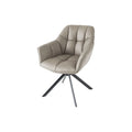 Scaun dining grej rotativ din piele Papillon