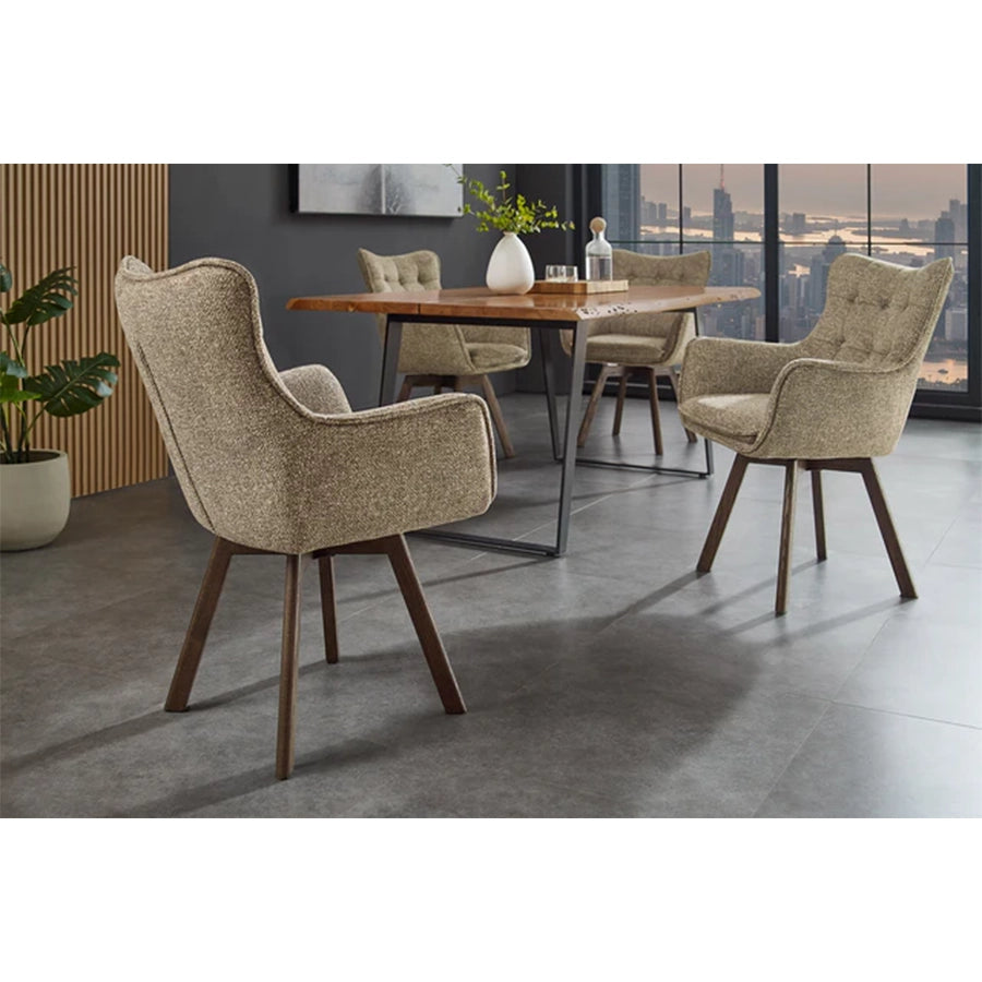 Scaun dining grej rotativ din poliester Thor