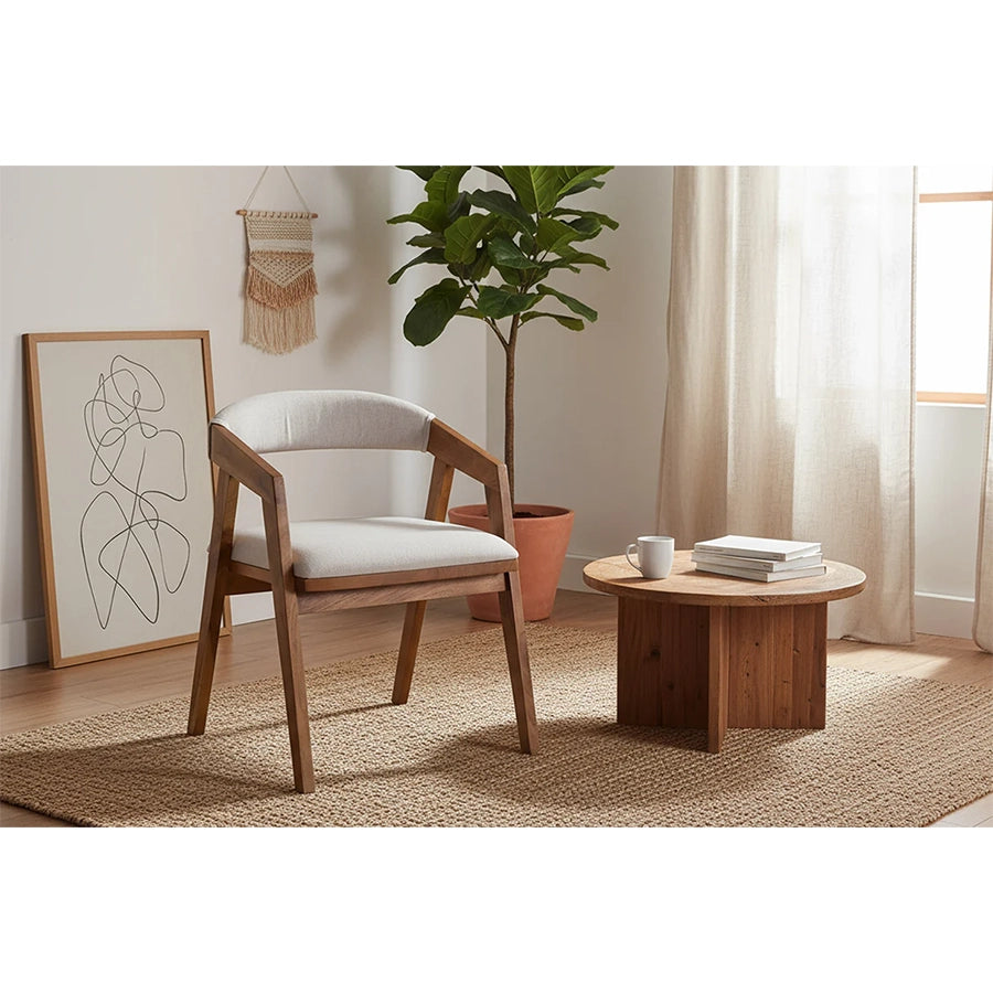 Scaun dining gri deschis din lemn Mammut