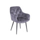 Scaun dining gri din catifea Milano