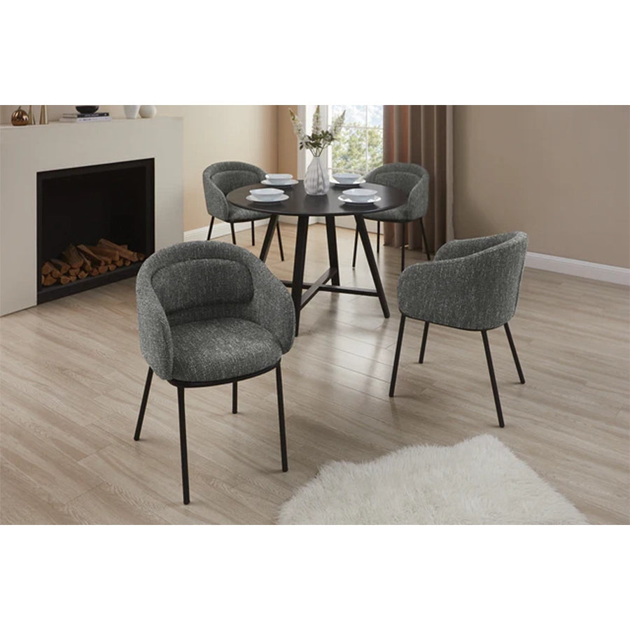 Scaun dining gri din poliester Florenz