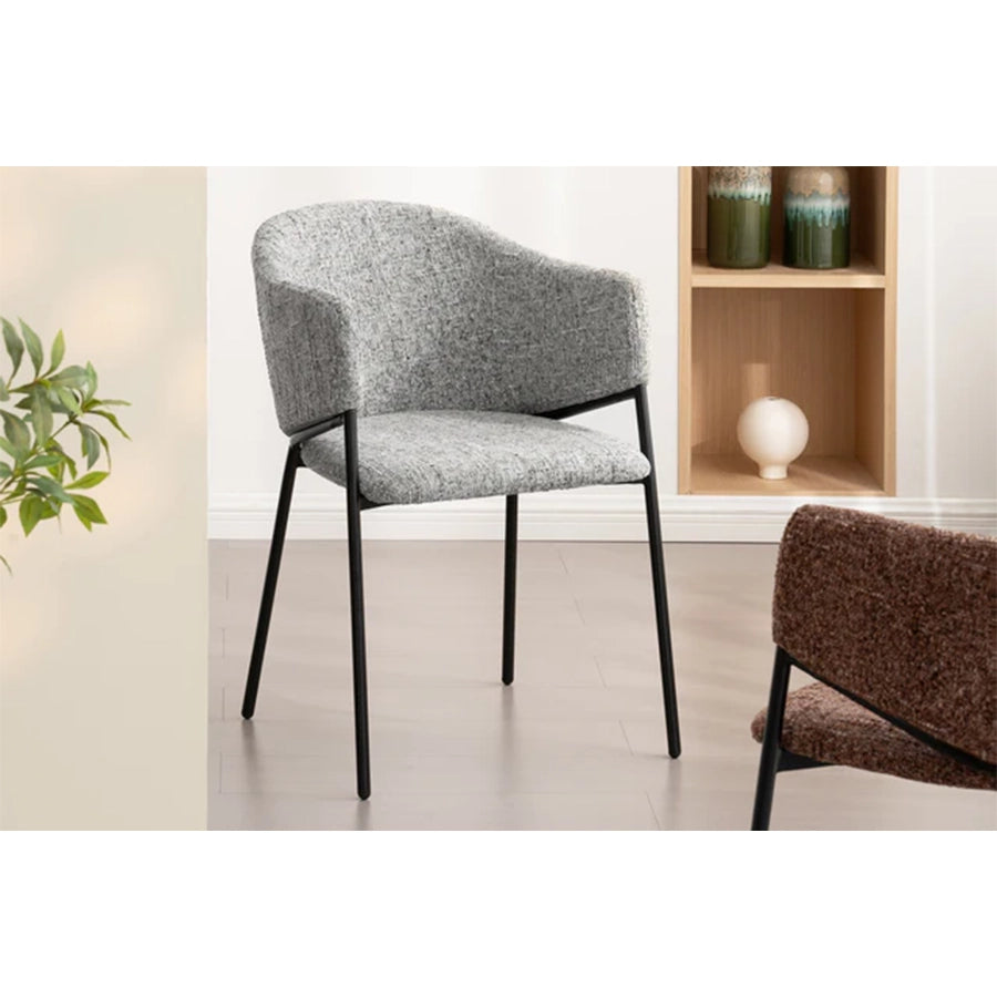 Scaun dining gri din poliester Noblesse