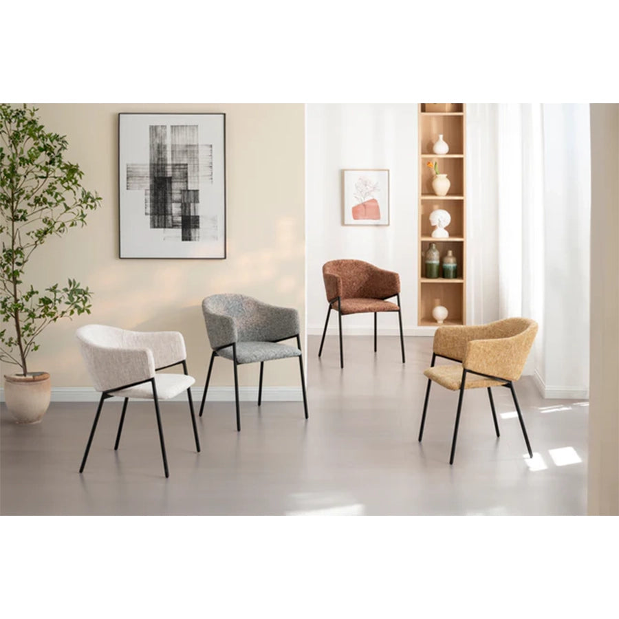 Scaun dining gri din poliester Noblesse