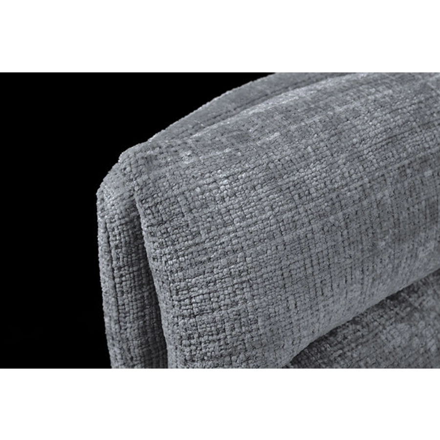Scaun dining gri rotativ din chenille Big George