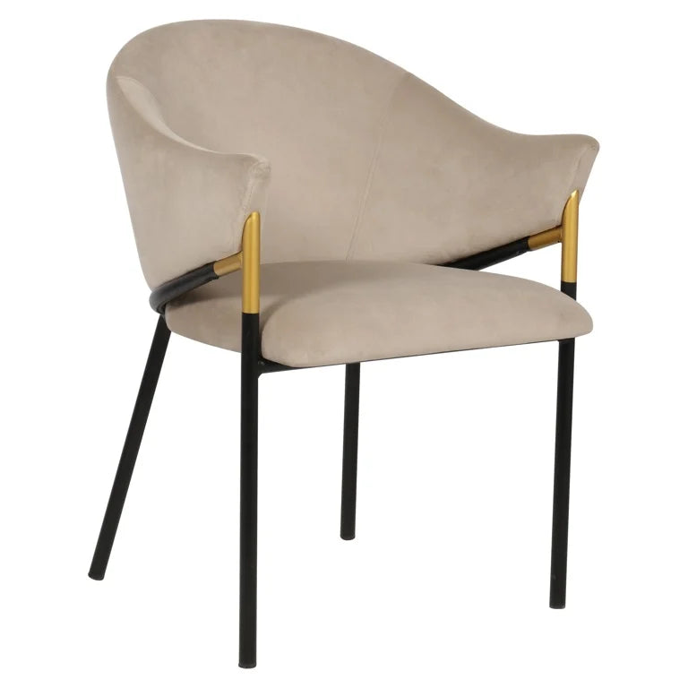 Scaun dining kaki din catifea Jocasta