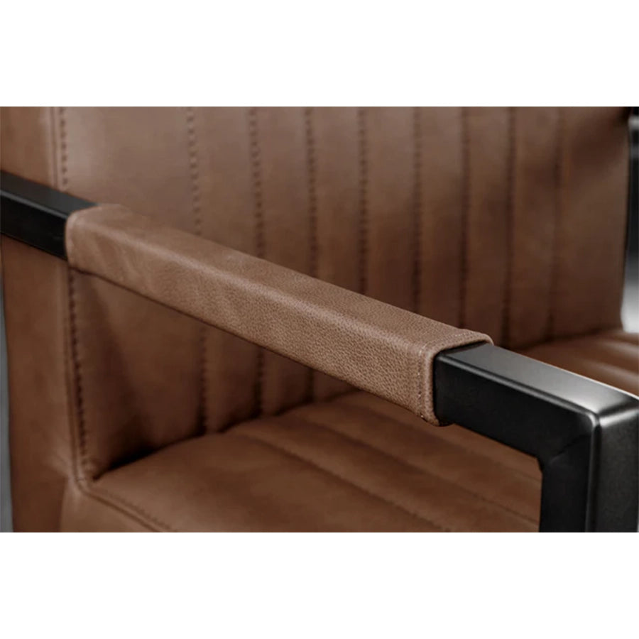 Scaun dining maro din piele Big Aston