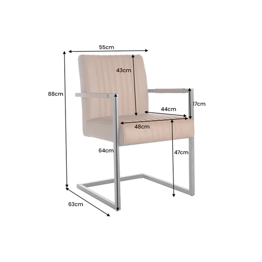 Scaun dining maro din piele Big Aston