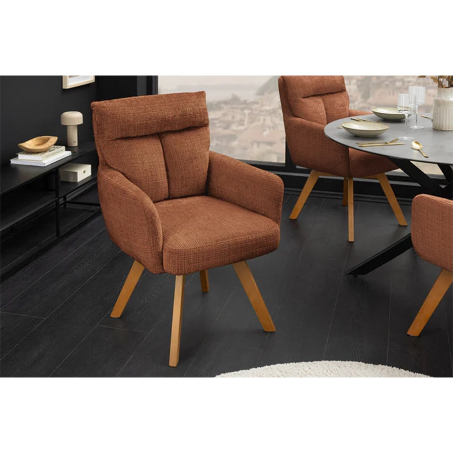 Scaun dining maro rotativ din chenille Big George