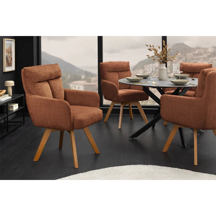 Scaun dining maro rotativ din chenille Big George
