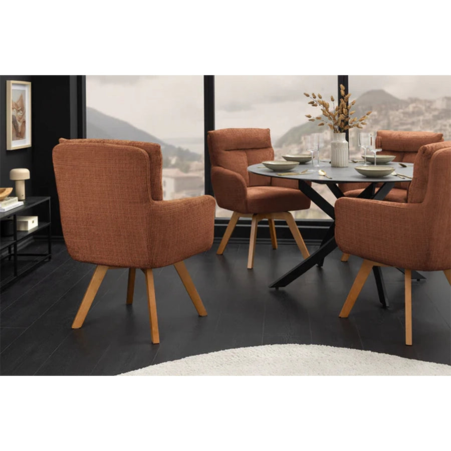 Scaun dining maro rotativ din chenille Big George