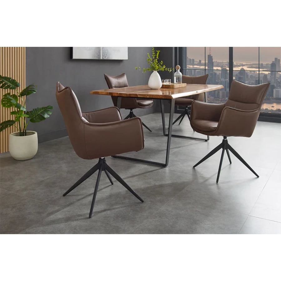 Scaun dining maro rotativ din poliuretan Vogue