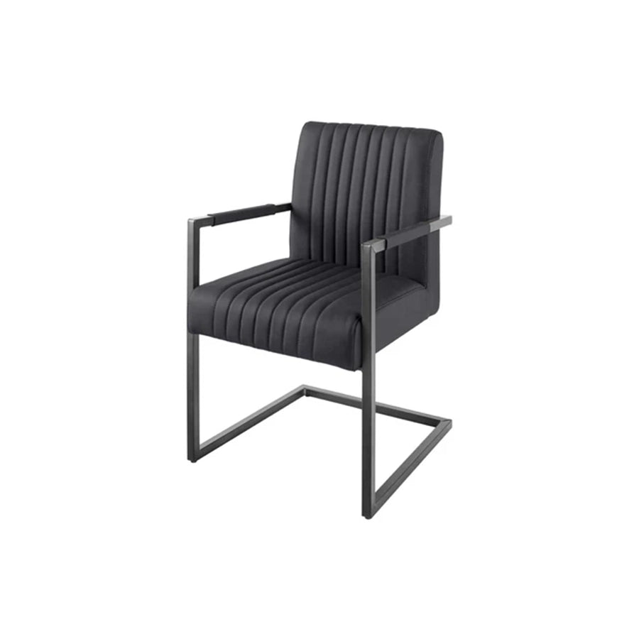 Scaun dining negru din piele Big Aston