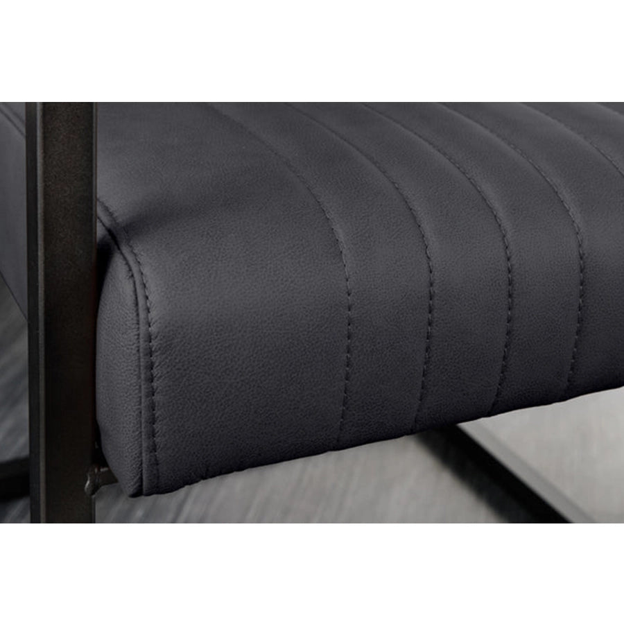 Scaun dining negru din piele Big Aston