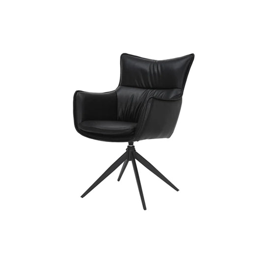 Scaun dining negru rotativ din poliuretan Vogue