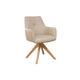 Scaun dining pivotant bej din piele Almara