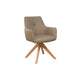 Scaun dining pivotant grej din piele Almara