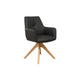 Scaun dining pivotant negru din piele Almara