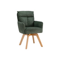 Scaun dining pivotant verde din cord Big George