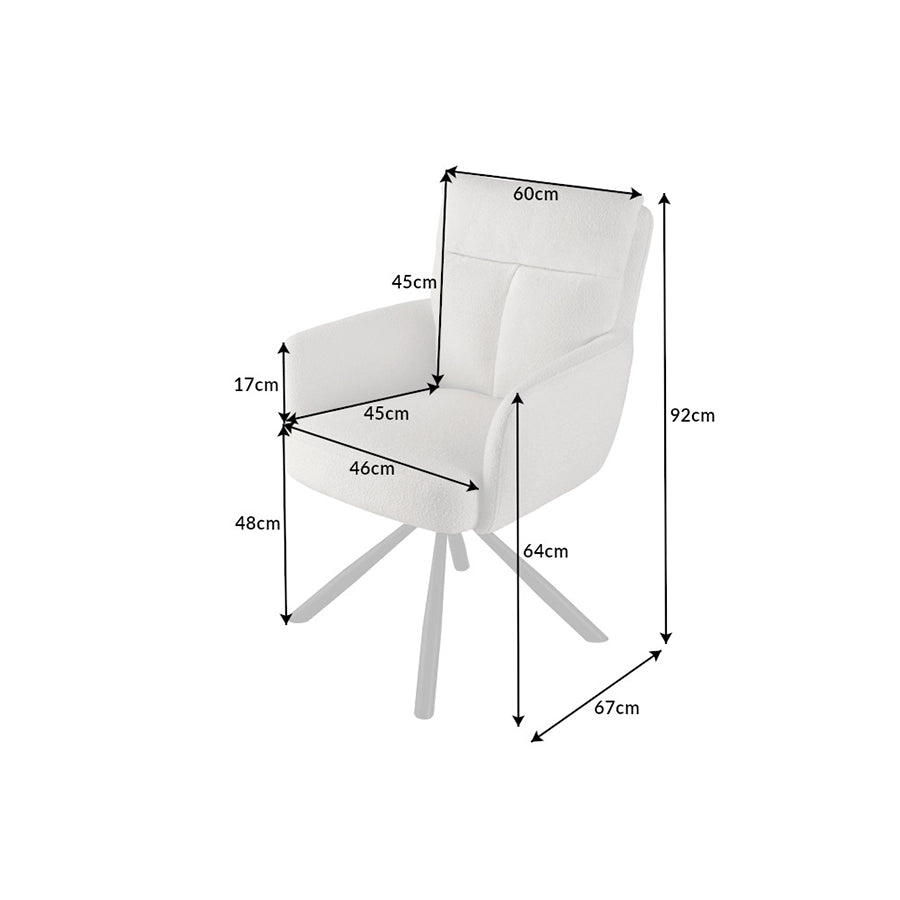 Scaun dining rotativ bej Big George Invicta Interior