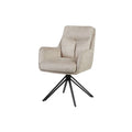 Scaun dining rotativ bej din catifea Prometheus