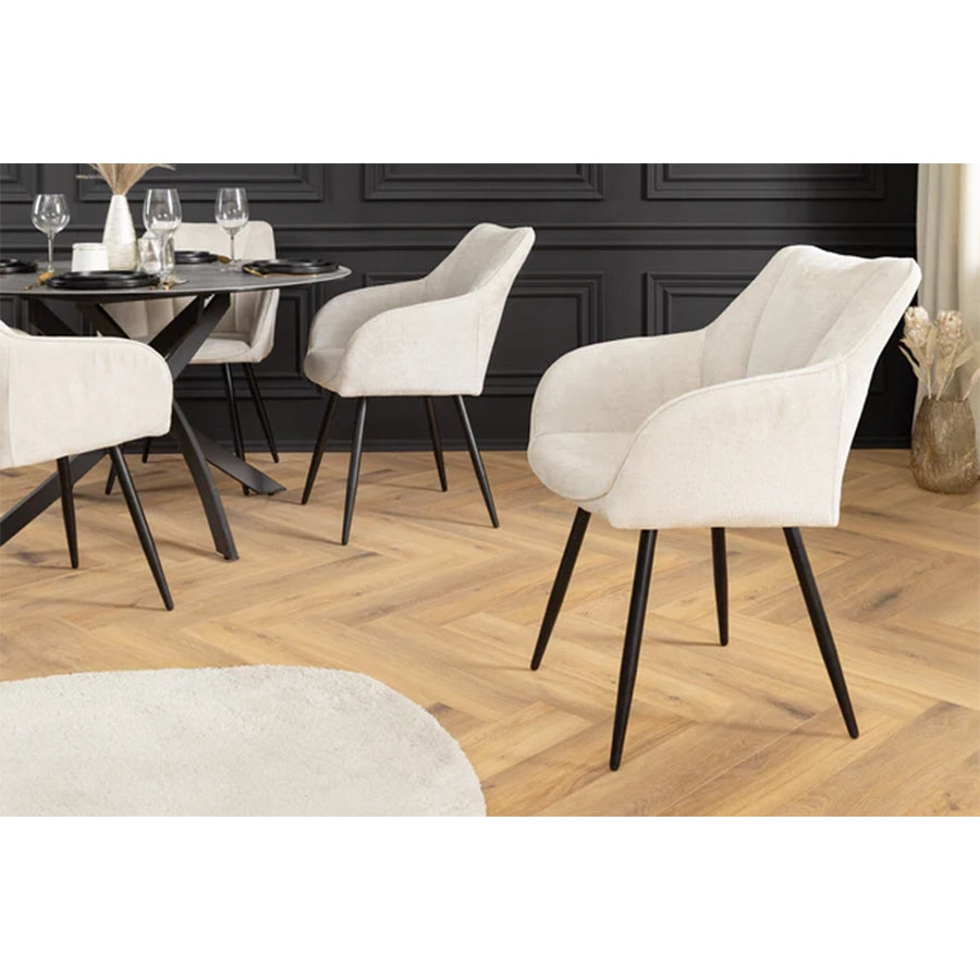 Scaun dining rotativ bej din chenille Avignon