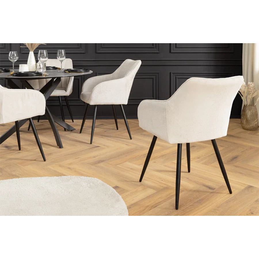 Scaun dining rotativ bej din chenille Avignon