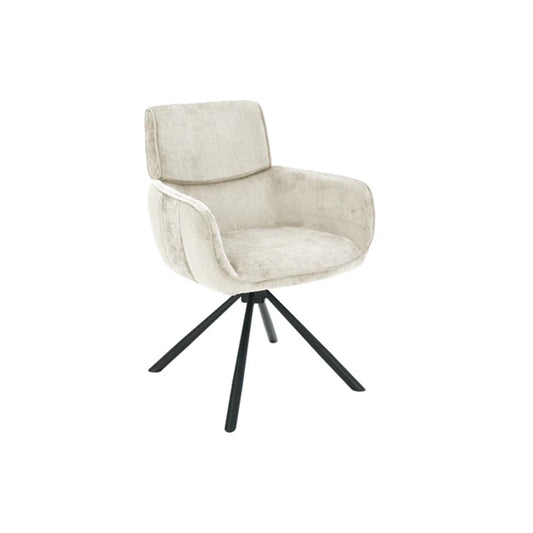 Scaun dining rotativ bej din chenille Unique
