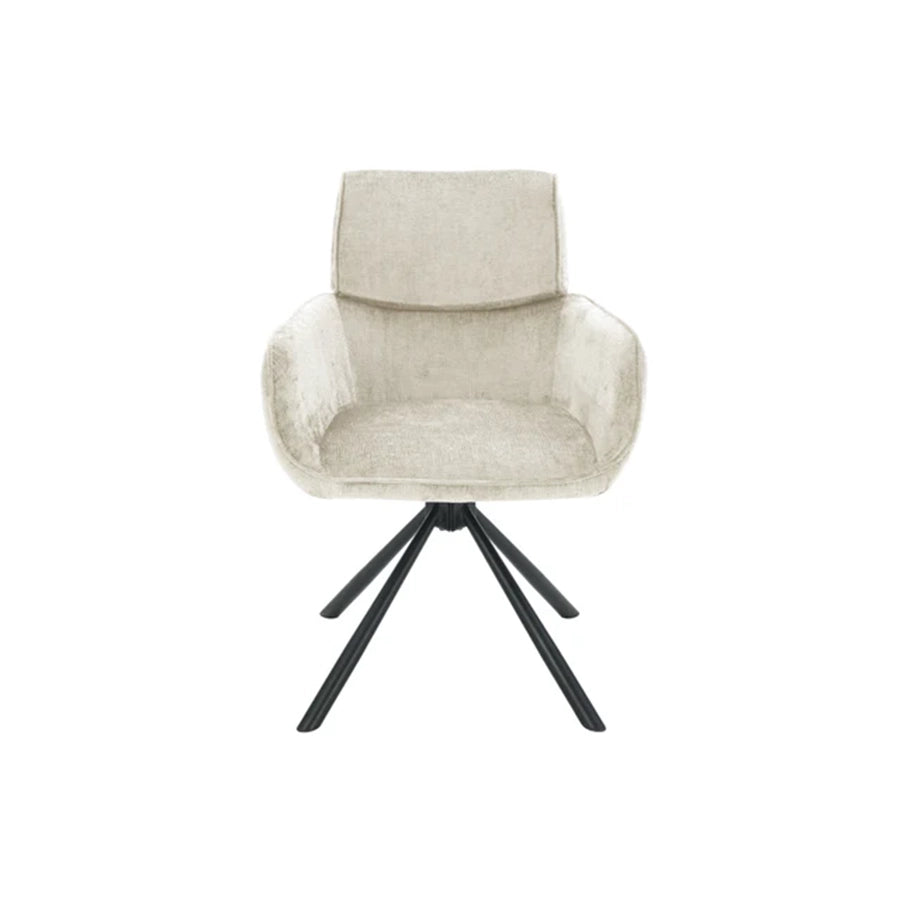 Scaun dining rotativ bej din chenille Unique