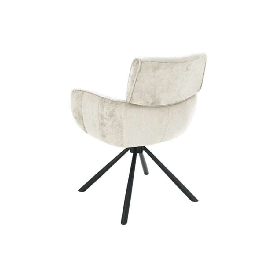 Scaun dining rotativ bej din chenille Unique