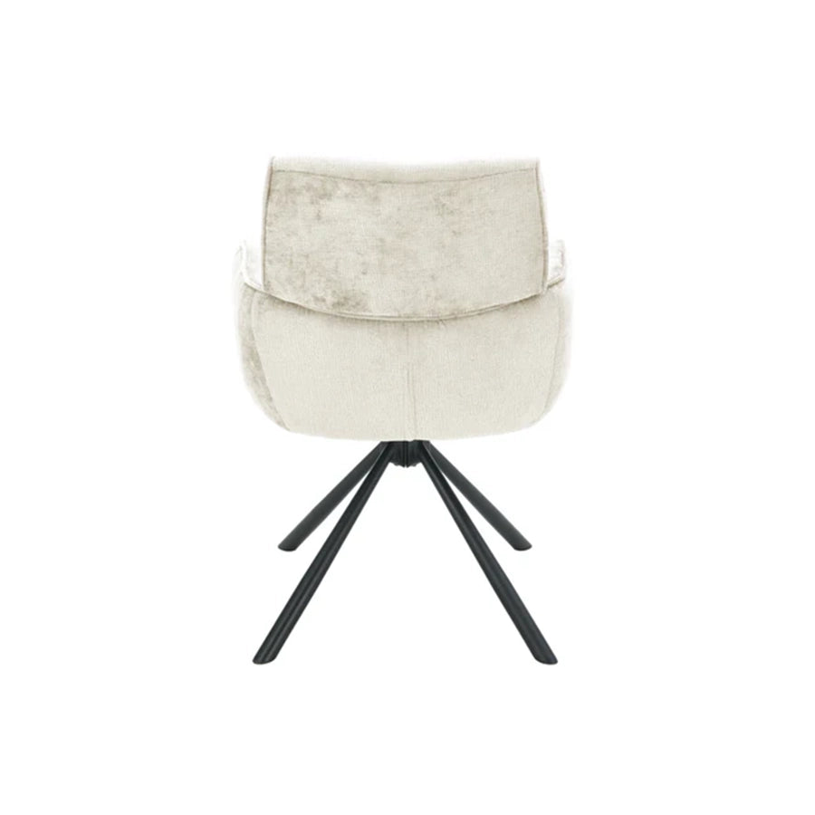 Scaun dining rotativ bej din chenille Unique