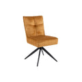 Scaun dining rotativ galben din catifea Lugano
