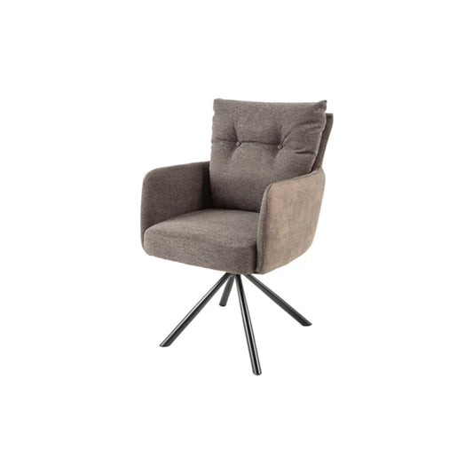 Scaun dining rotativ grej din microfibra Big George