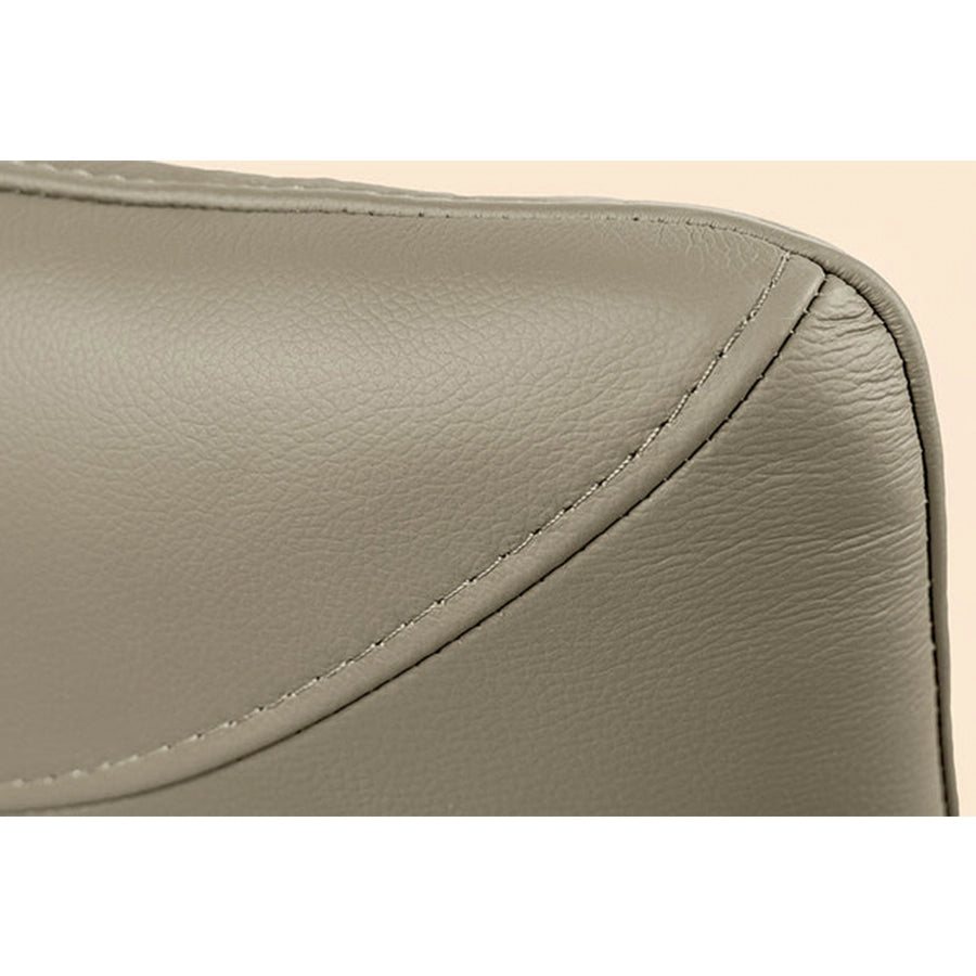 Scaun dining rotativ grej din piele Signature