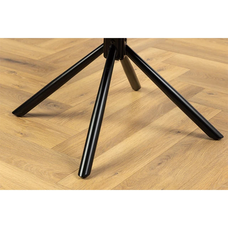 Scaun dining rotativ grej din piele Signature