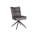 Scaun dining rotativ gri din catifea Lugano
