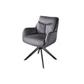 Scaun dining rotativ gri din catifea Prometheus